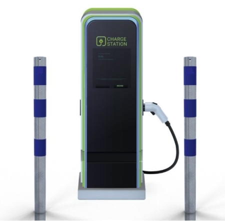 Absperrpfosten P 15500 als E-Ladesäulenschutz Absperrpfosten P 15500 als E-Ladesäulenschutz